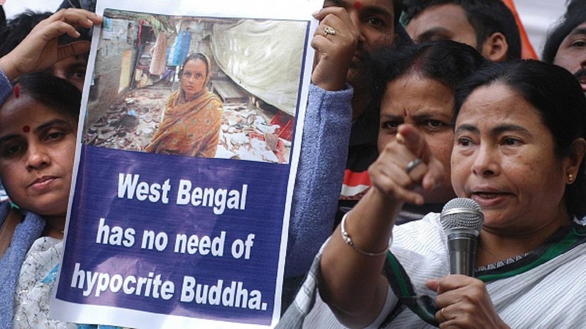 নব্দীগ্রাম আন্দোলনের সময় মমতা বন্দ্যোপাধ্যায় -- গেটি ইমেজ