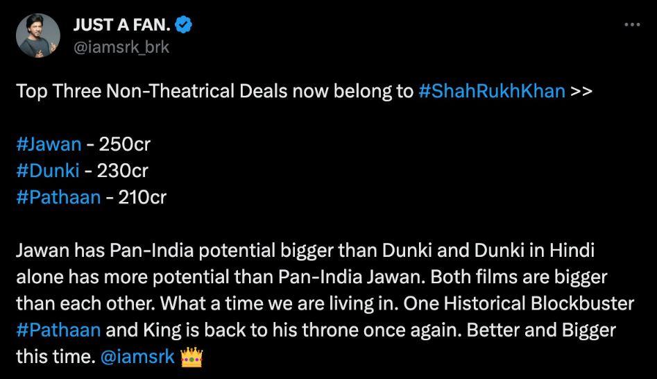 Shahrukh के फैन ने किया Tweet 