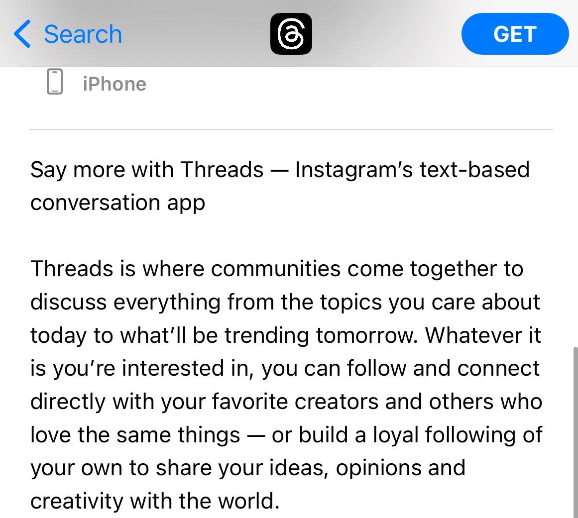 App description as per App store