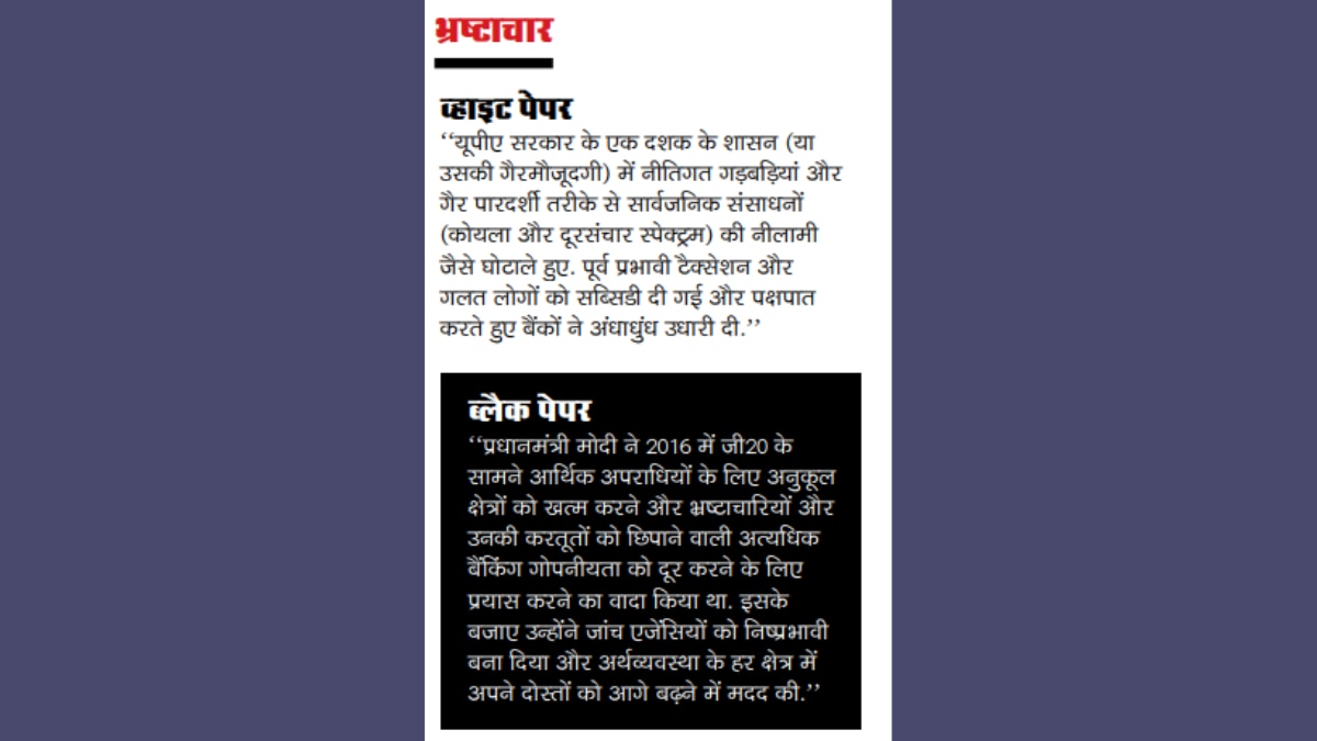 भ्रष्टाचार के मुद्दे पर दोनों पार्टियों के अपने-अपने दावे हैं