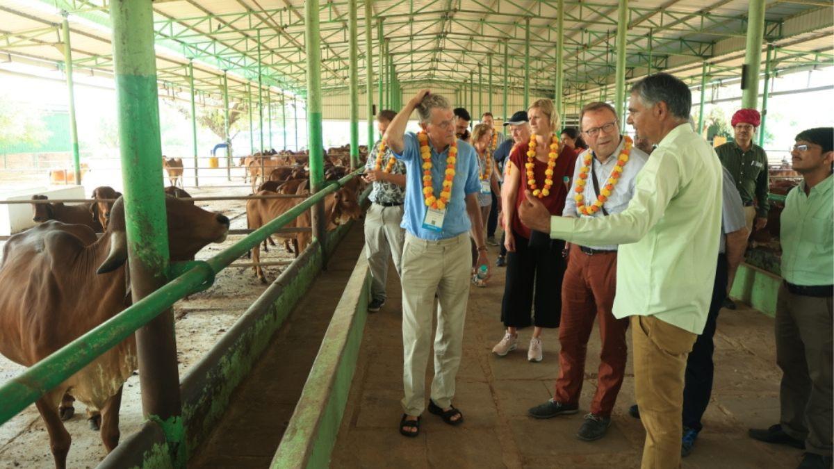 प्रगतिशील किसान से  खेती और पर्यावरण संरक्षण मंत्र सीखते विदेशी 