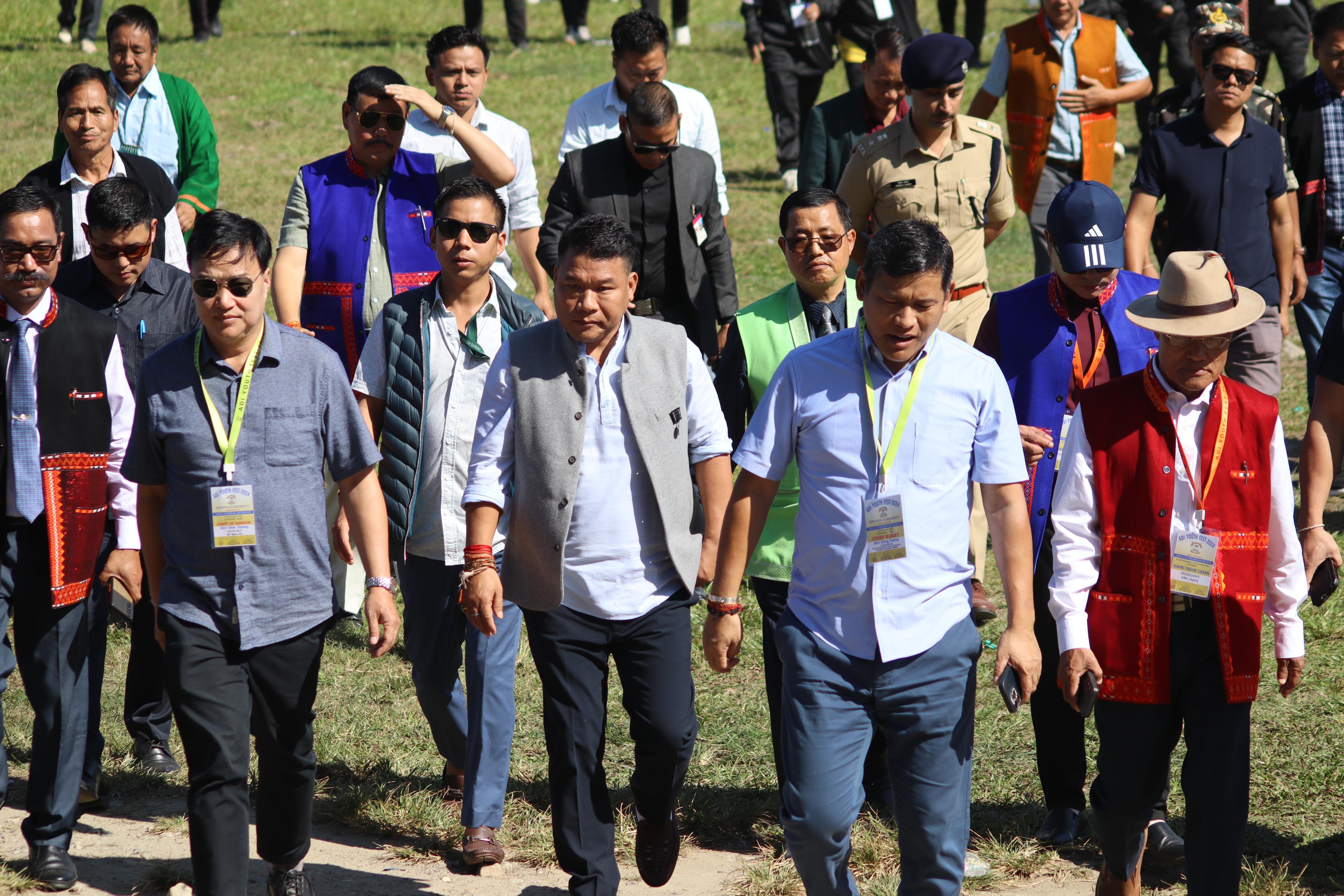 Dignitaries arrive at Adi Youth Festival, Pasighat