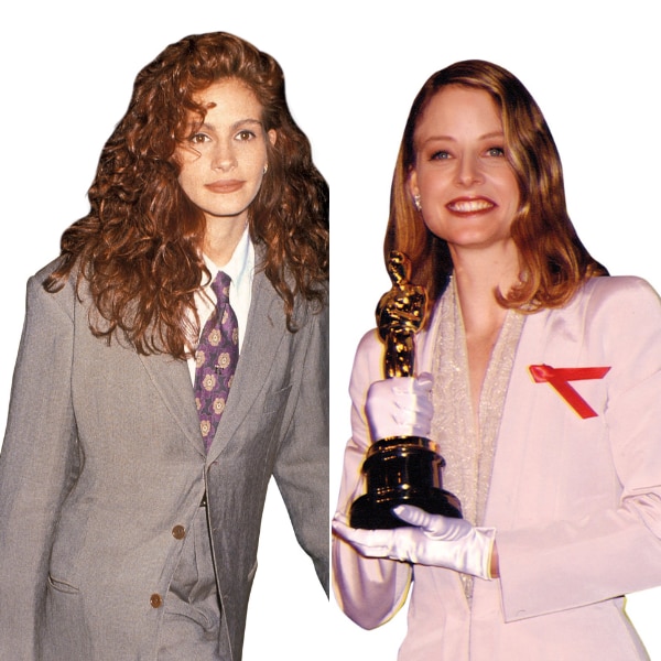 Julia Roberts and Jodie Foster dressed in Armani outfits