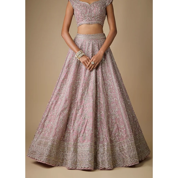 Anushree Reddy Blush Pink Organza Hand Embroidered Lehenga Set, ₹449,000