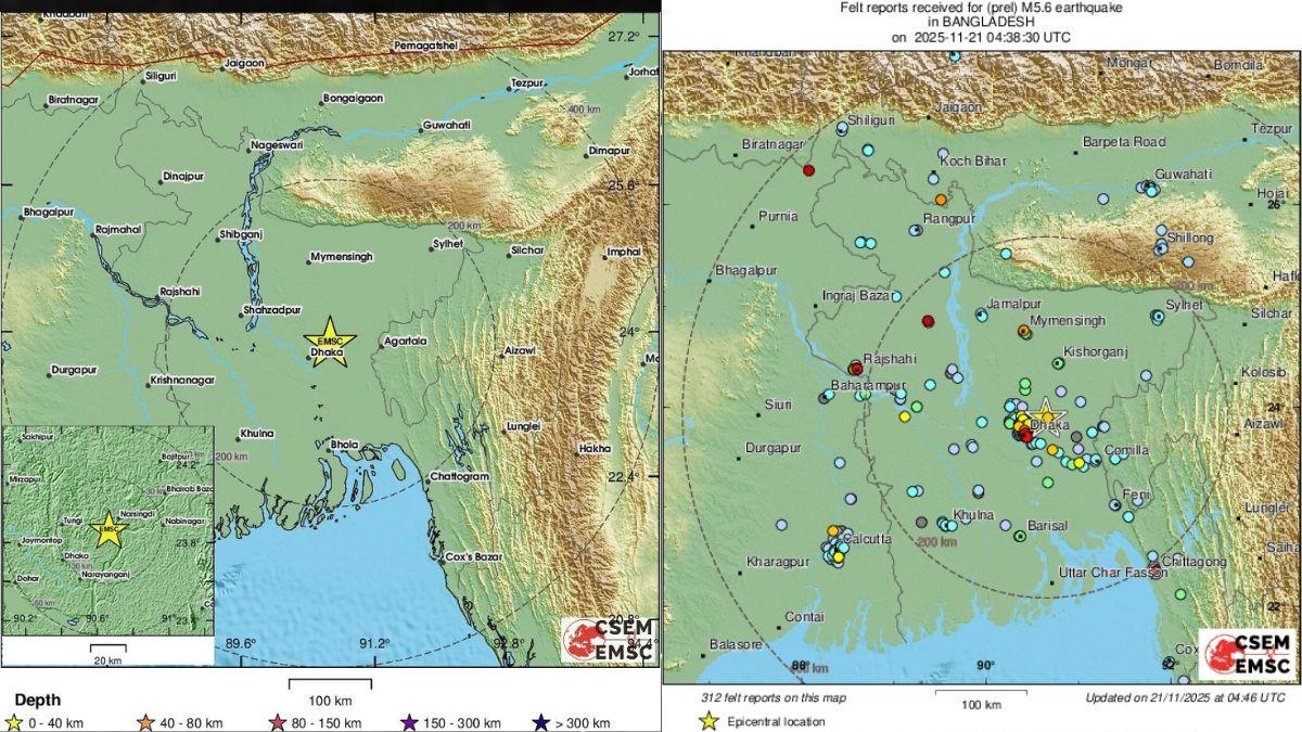  প্রাথমিক তথ্যানুযায়ী, কম্পনের উৎসস্থল বাংলাদেশের টুঙ্গি।