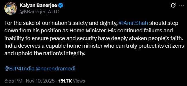 কল্যাণ বন্দ্য়োপাধ্যায়ের এক্স পোস্ট।