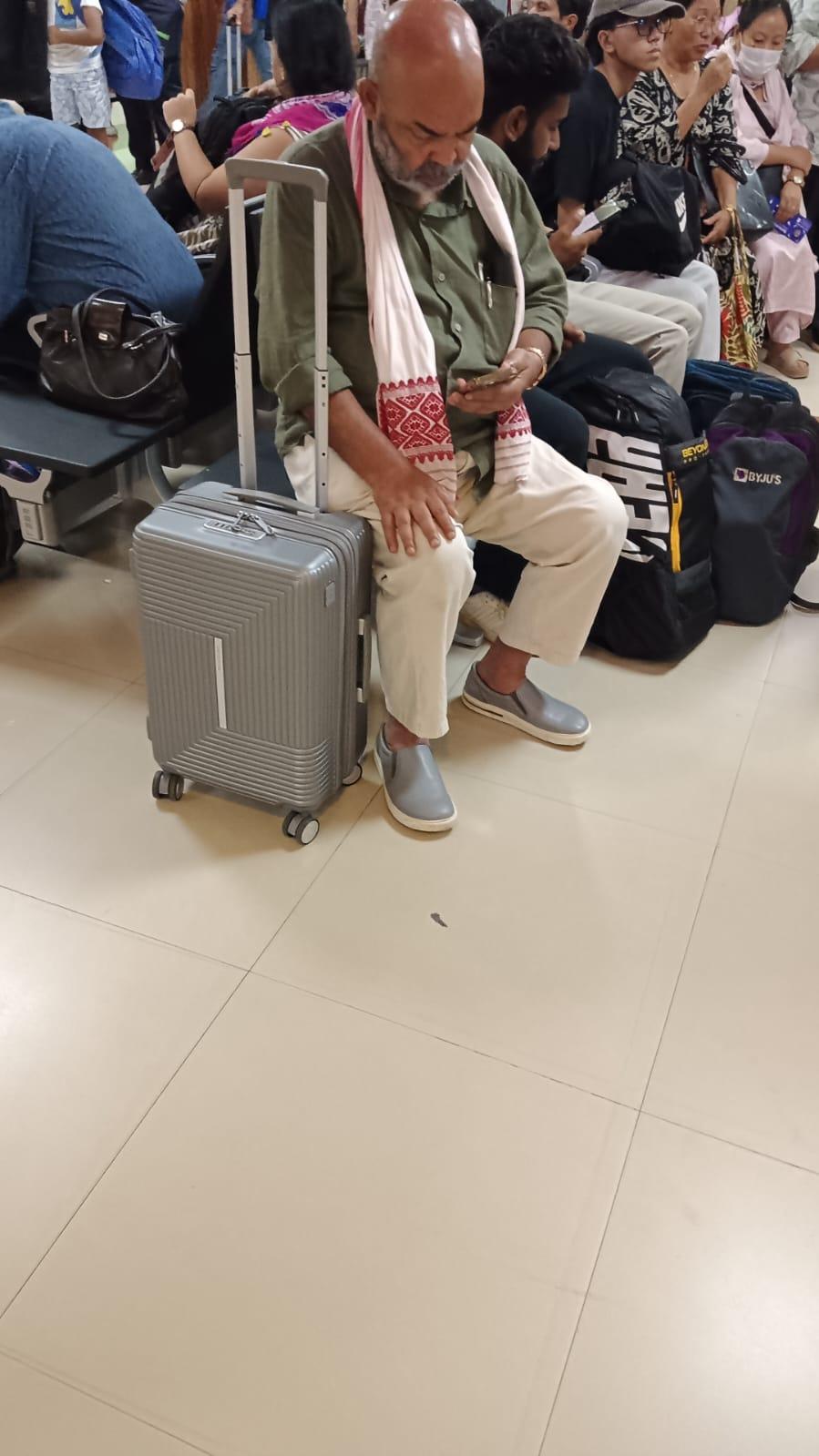 Tezpur University Vice Chancellor Shambhu Nath Singh at Gauhati Airport