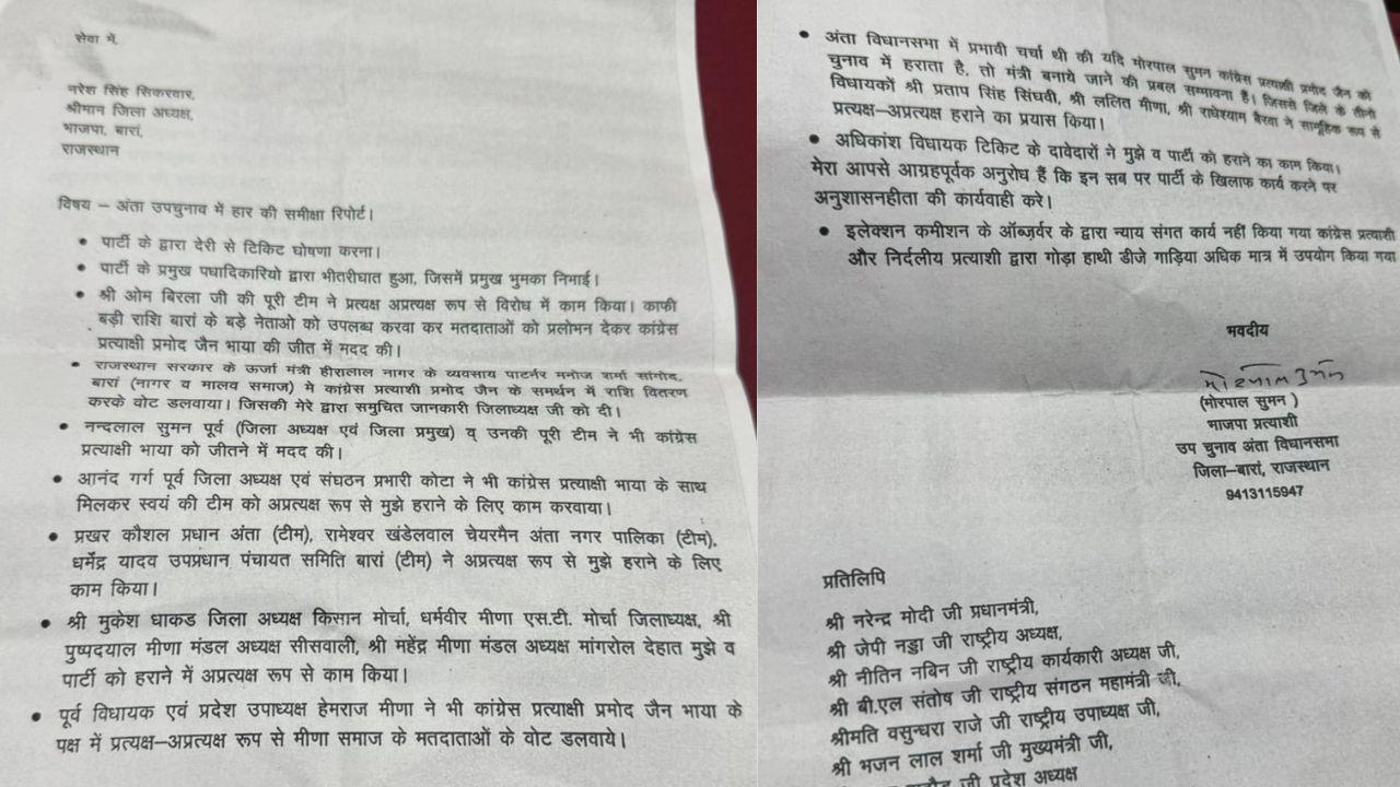 वायरल हुआ मोरपाल सुमन का गोपनीय पत्र