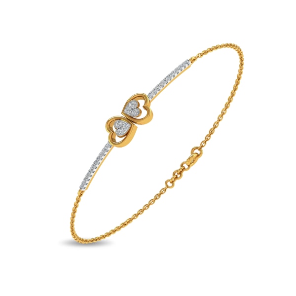 Kisna Twin Hearts Linear Diamond Chain Bracelet, ₹66,343