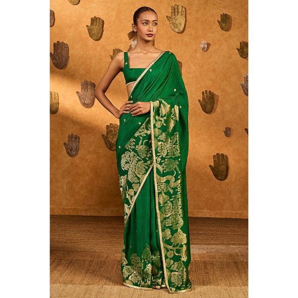 Masaba Green Jacquard Zari Saree Set, ₹28,000