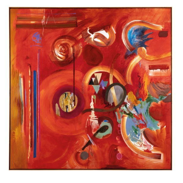 Artwork, titled Weather Painting: Turning Point (2025) oil on linen, by Bharti Kher