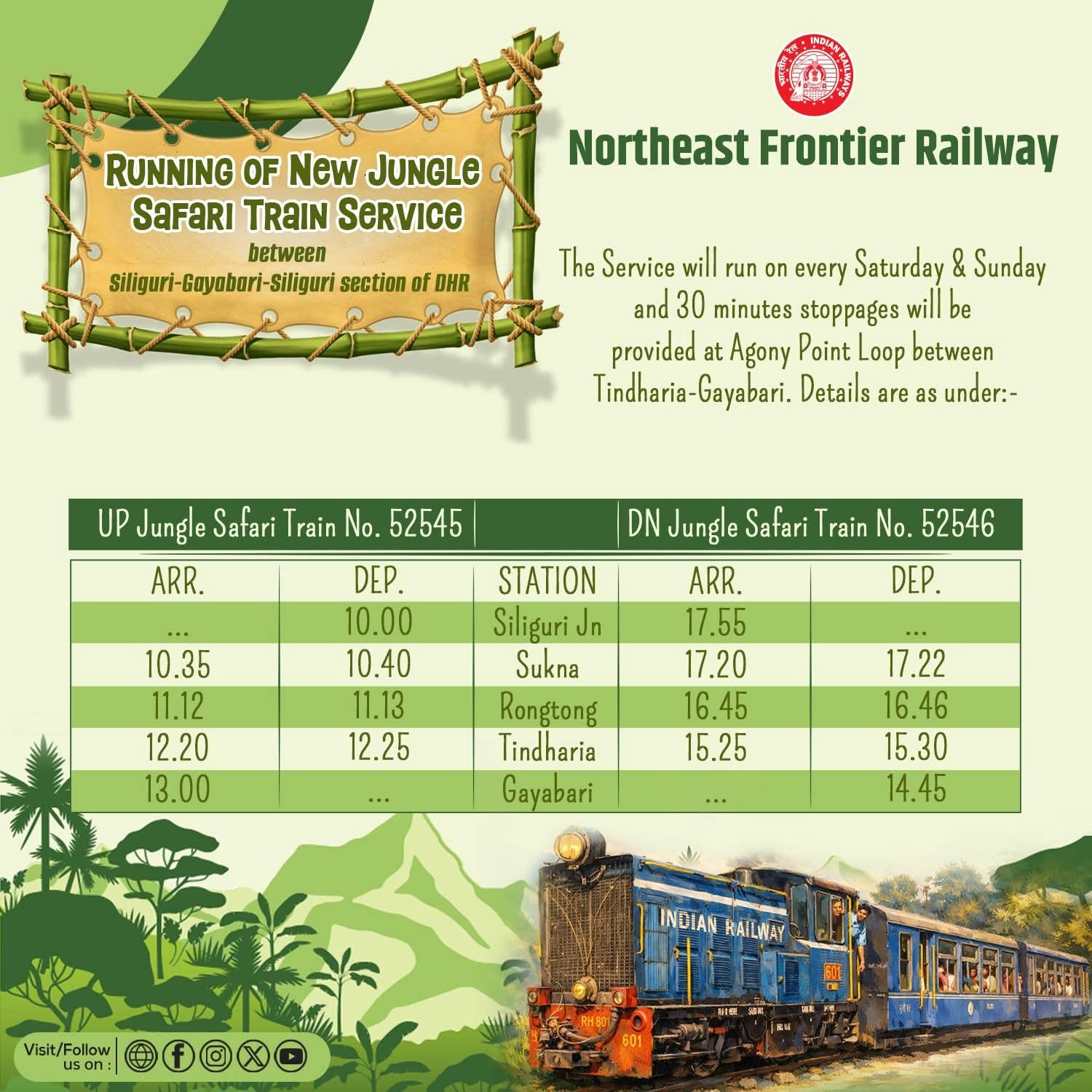 টয়ট্রেন জয়রাইড সূচি