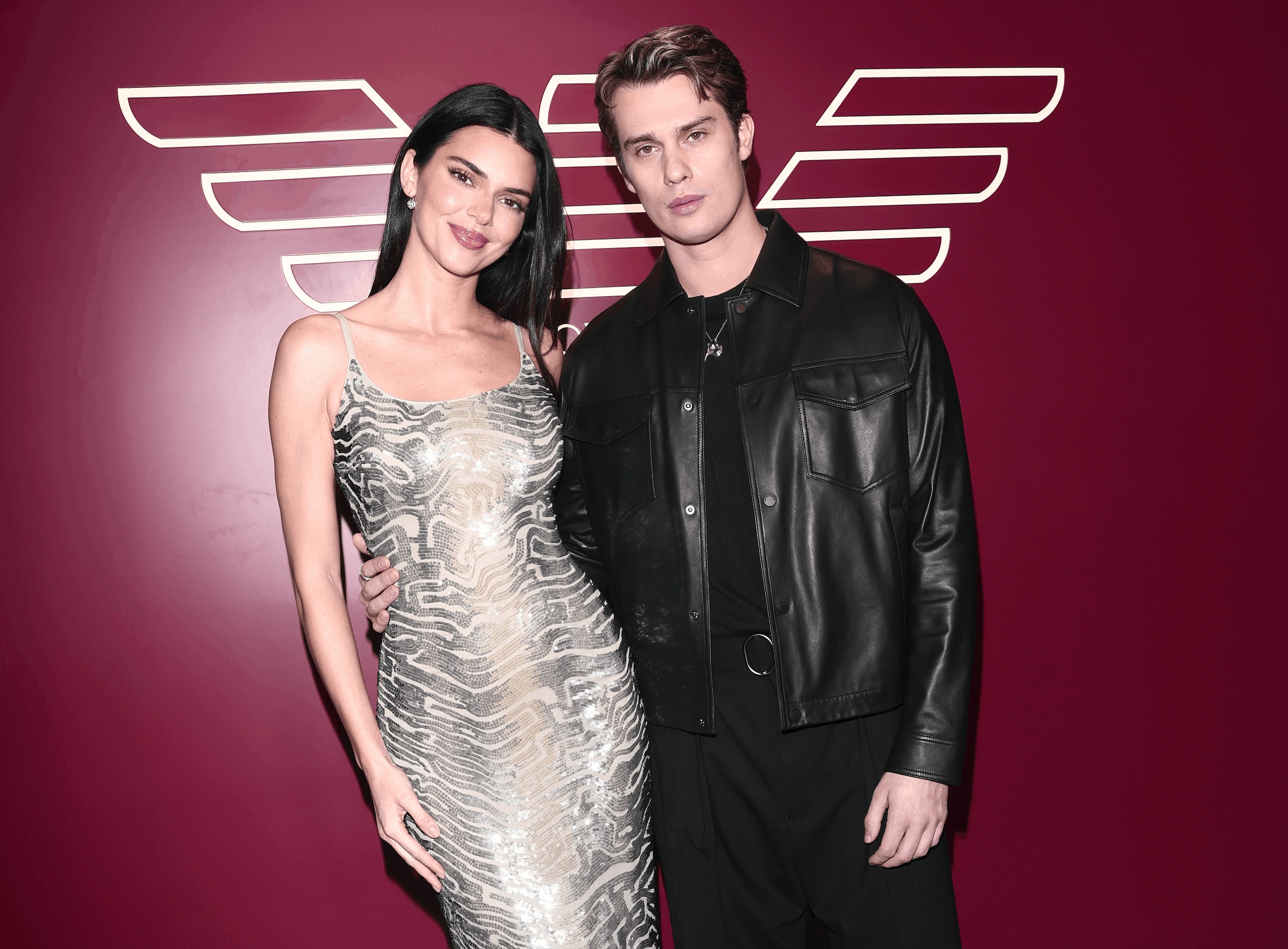 Anne Hathaway and Nicholas Galitzine at the Emporio Armani Fall 2026 show (Image Credit: Getty)