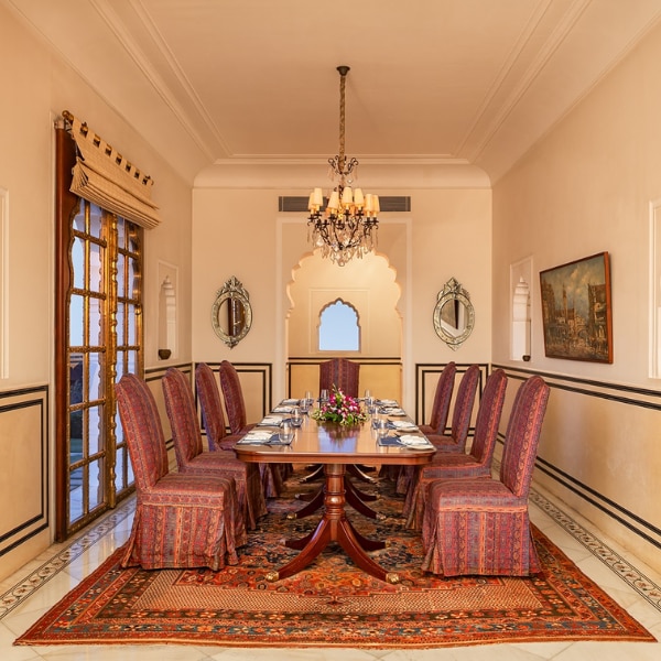 The intimate dining area in Suryamahal