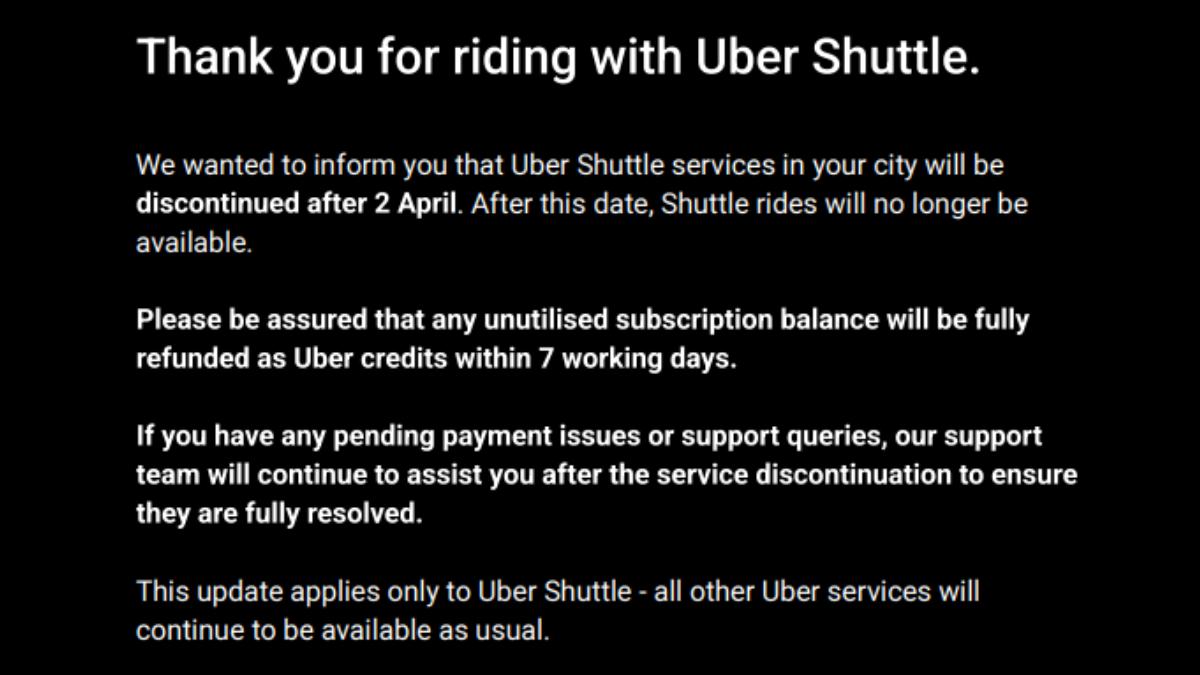 কলকাতায় শাটল পরিষেবা বন্ধ করে দিচ্ছে Uber