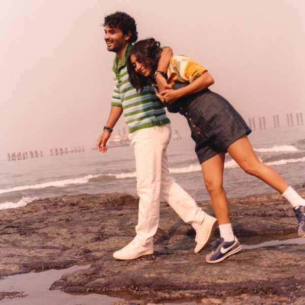 On Meagan: Outfit, ANI;  jewellery, Beyond Larissa On Sheldon: T-shirt, Taarini Anand