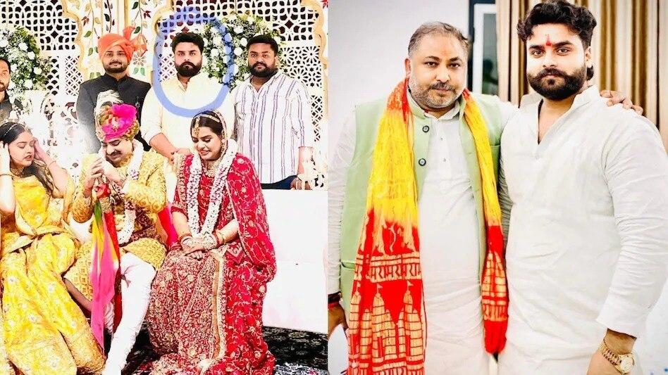 BJP नेताओं का कार्यक्रम में, दयाशंकर सिंह के साथ राज सिंह (दाईं तरफ)