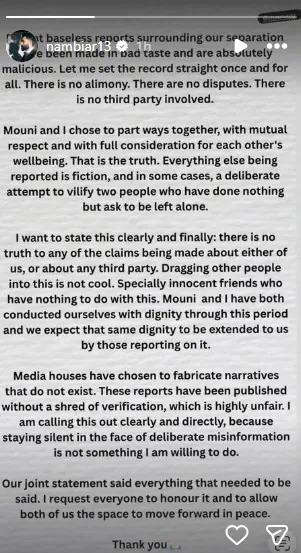 Suraj Nambiar statement
