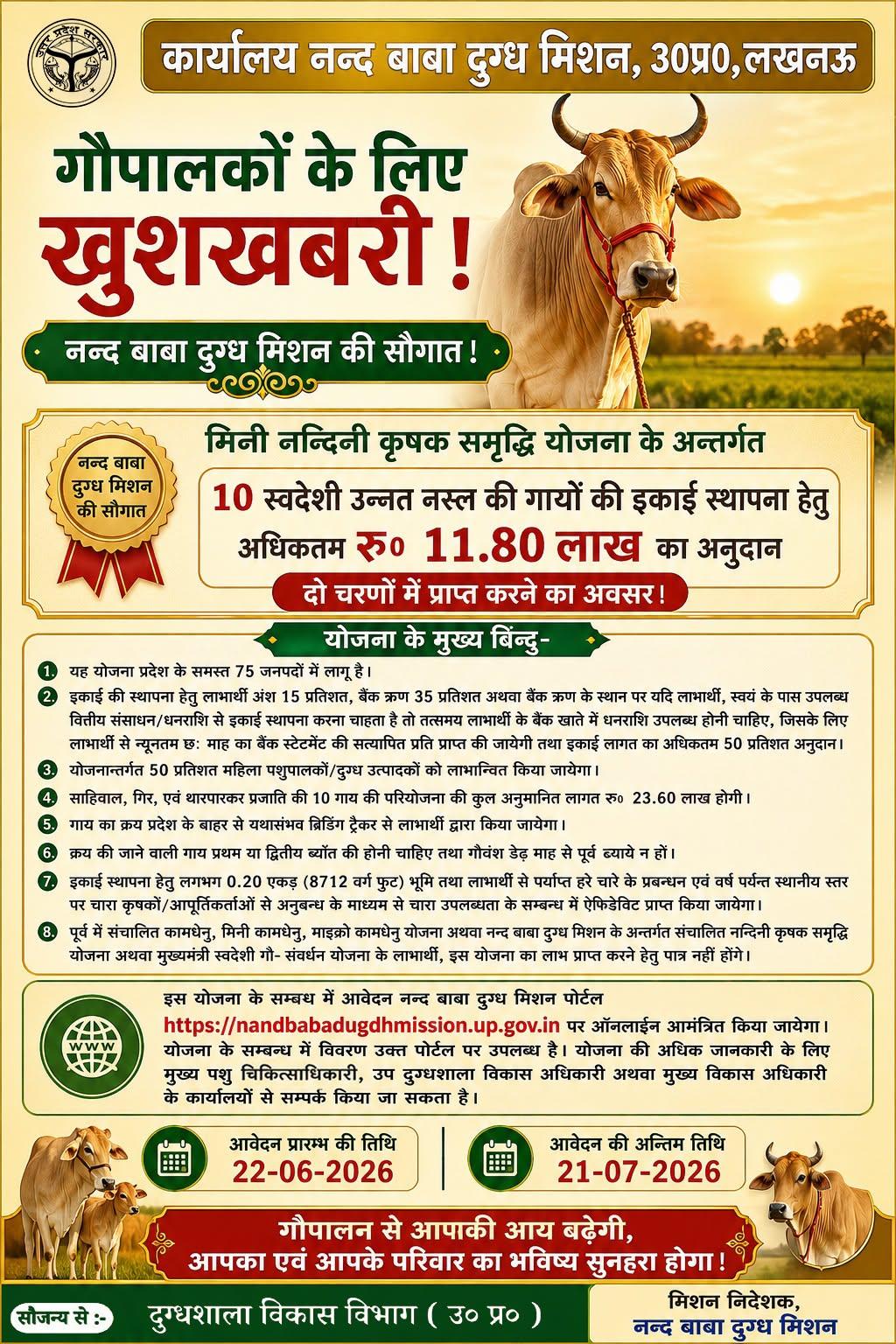 उत्तर प्रदेश पशुपालन विभाग ने जारी किया नोटिफिकेशन