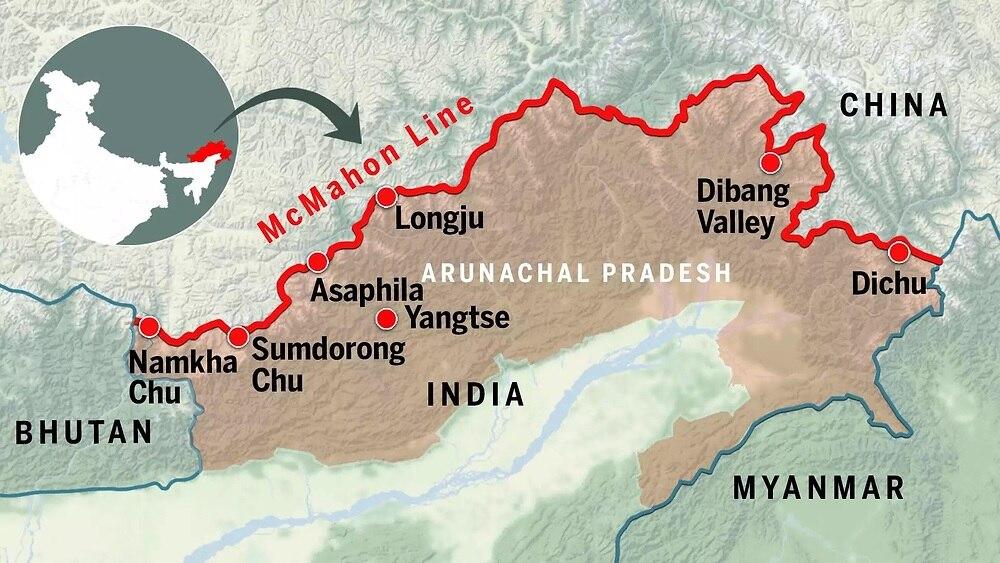 भारत और तिब्बत के बीच 1914 में मैकमोहन लाइन (सीमा रेखा) तय हुई थी