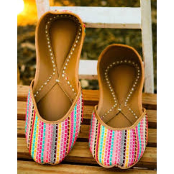 NR By Nidhi Rathi Women Multi Striped Mojaris
