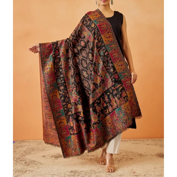Pashmoda Women Gulbahar Kaani Wool Blend Kashmiri Shawl, ₹3,425