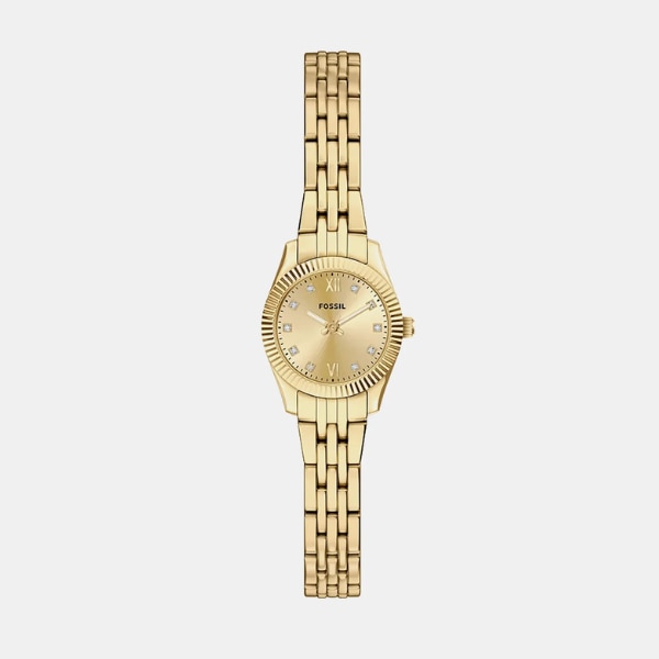 Scarlette Women Quartz Gold Dial Analog Stainless Steel Watch, ₹11,995