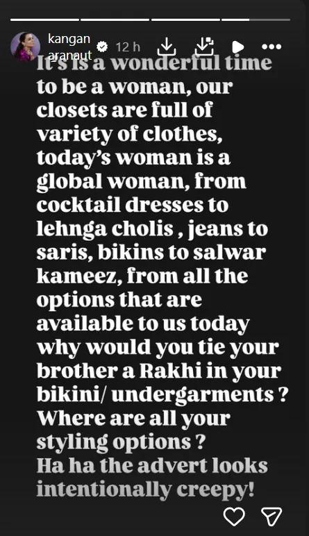 Kangana's Post