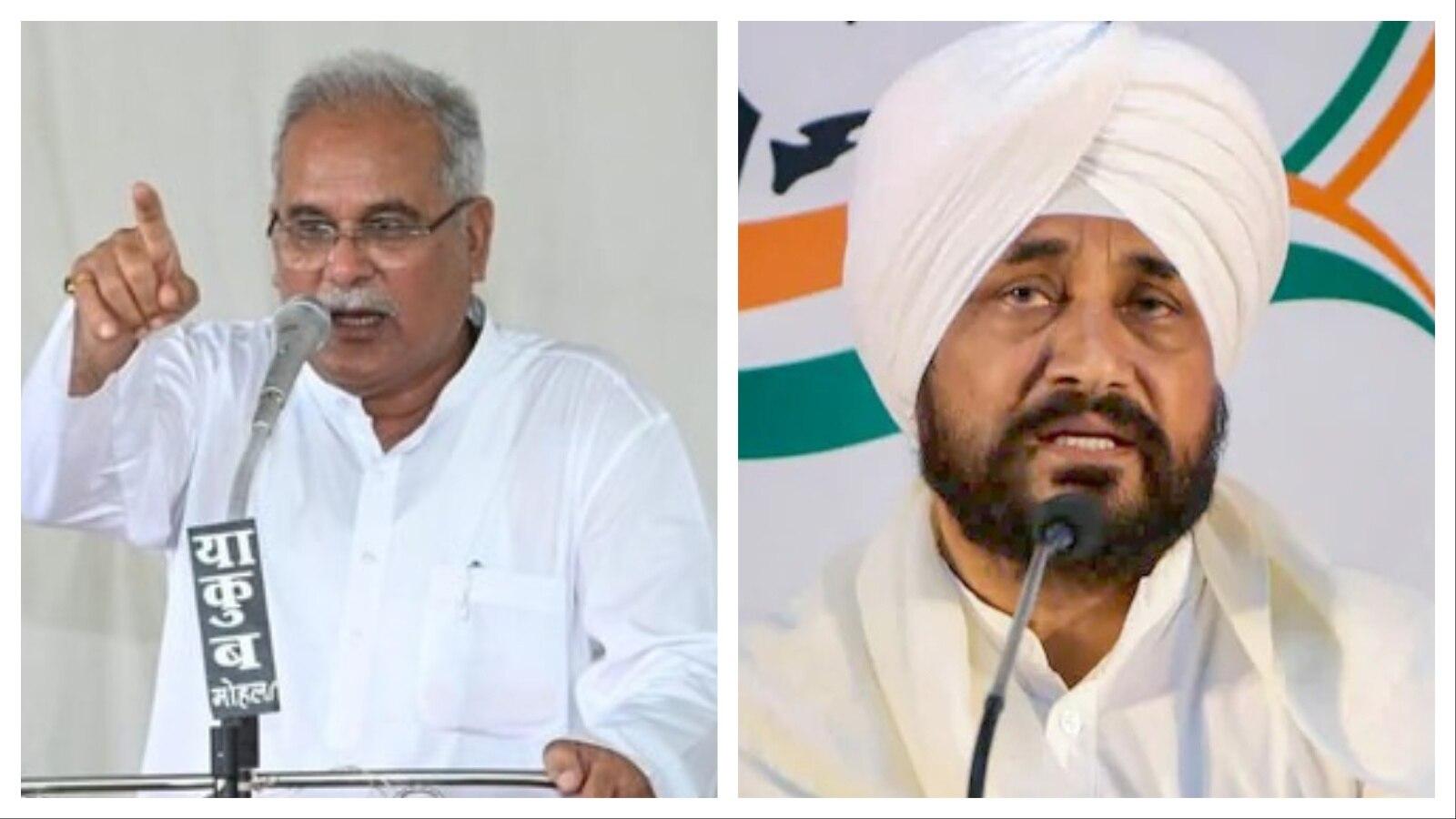 पंजाब में चन्नी (बाएं) खेमा भूपेश बघेल को अपने खिलाफ मानता था