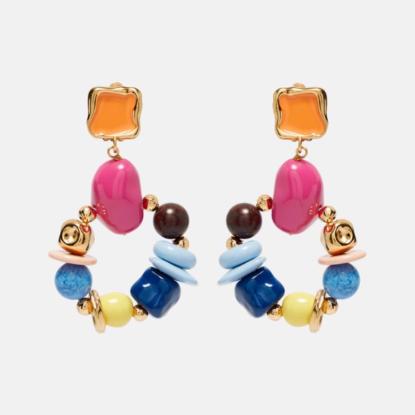 Oscar De La Renta Seaglass Beaded Clip-On Earrings, ₹43,776 approx.