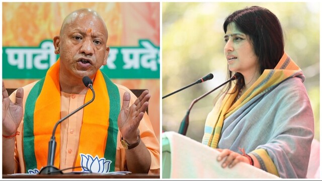 Dimple Yogi Uttar Pradesh Chief Minister Yogi Adityanath and Samajwadi Party leader Dimple Yadav had a faceoff amid 'mangalsutra' row. (Credit: PTI/X)