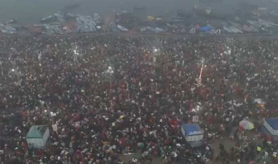drone shots of maha kumbh
