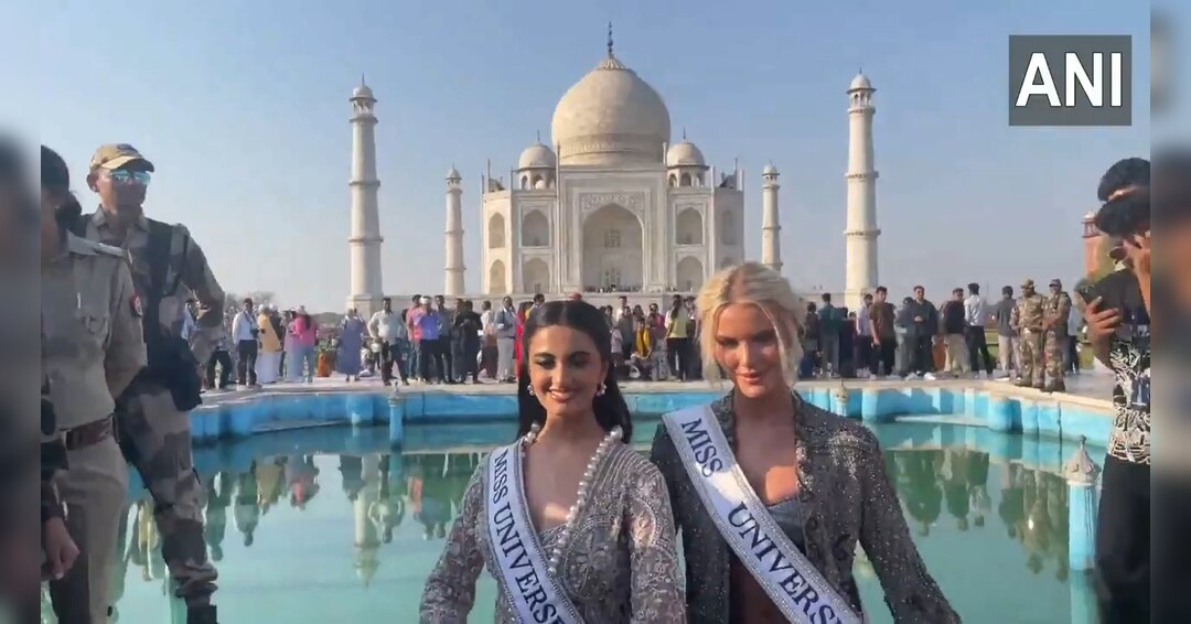 Miss universe victoria visit tajmahal Miss universe victoria visit tajmahal