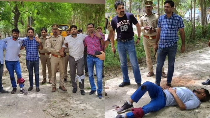 नोएडा: पुलिस के साथ मुठभेड़ के दौरान तीन बदमाश गिरफ्तार UP Tak