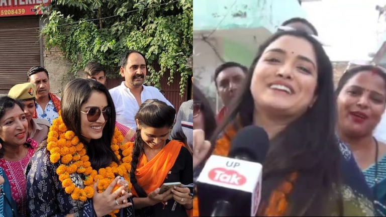 आजमगढ़ लोकसभा उपचुनाव: सियासी रण में उतरीं आम्रपाली, निरहुआ के लिए गाना गाकर मांग रहीं वोट UP Tak