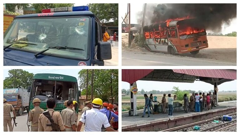 यूपी में अग्निपथ योजना पर बवाल, कई जिलों में फैली हिंसा, कहीं पथराव तो कहीं फूंक दी गई बस UP Tak