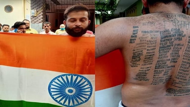 यूपी का अद्भुत ‘टैटू मैन’: विजय हिंदुस्तानी ने शरीर पर गुदवाए 180 से ज्यादा शहीदों के नाम UPTak