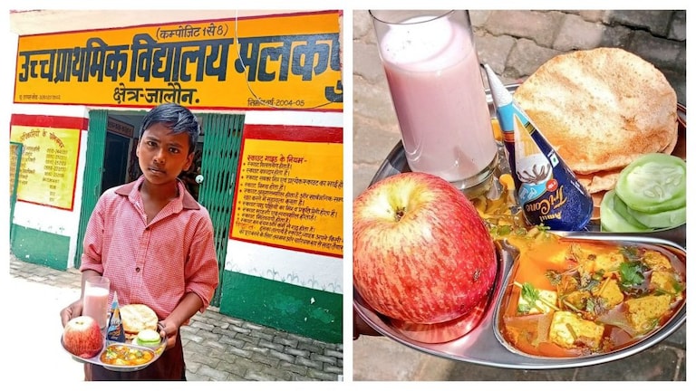 यूपी: सरकारी स्कूल के मिड-डे मील में पूड़ी, पनीर की सब्जी और सेब? वायरल तस्वीर का सच जानिए UP Tak