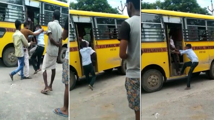 लखीमपुर खीरी: शराबी ने स्कूल बस रोककर ड्राइवर को पीटा, डरकर रोने लगे बच्चे, वीडियो वायरल UP Tak