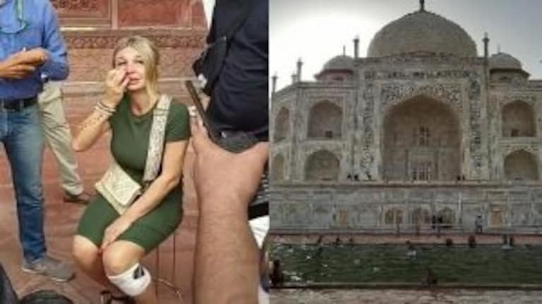 ताजमहल में विदेशी महिला पर्यटक को बंदर ने काटा, वहीं करनी पड़ गई मरहम-पट्टी, उठे सवाल UP Tak