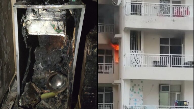ग्रेटर नोएडा: फ्लैट में रेफ्रिजरेटर का कंप्रेसर फटने से लगी भीषण आग, मचा हड़कंप UP Tak