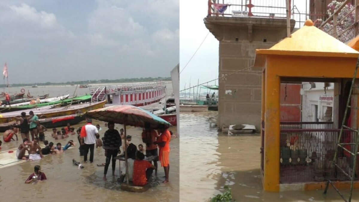 वाराणसी: गंगा नदी में बाढ़ का खतरा बढ़ा, सभी 84 पक्के घाट हुए जलमग्न, मंदिर भी डूबे UP Tak