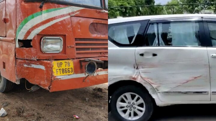 बांदाः रोडवेज बस ने डीएम अनुराग पटेल के गाड़ी को मारी टक्कर, बाल-बाल बचे जिलाधिकारी UP Tak