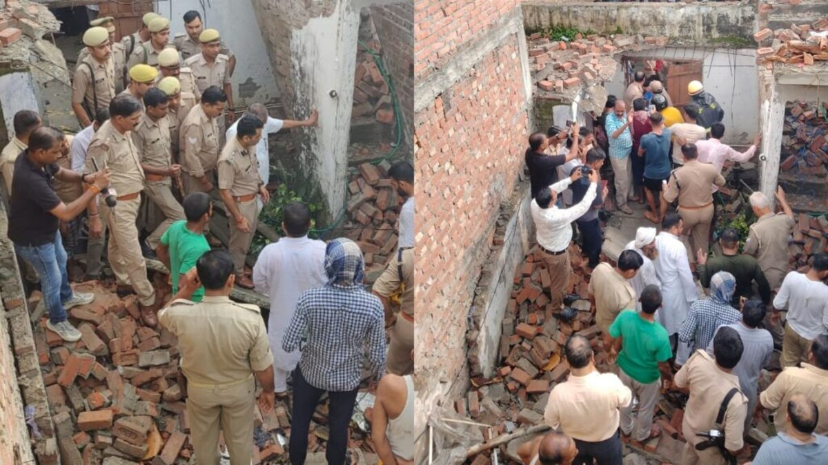 पीलीभीत: पटाखे और बारूद में लगी आग के बाद विस्फोट, दो मंजिला मकान ढहा, 3 बहनें घायल UP Tak