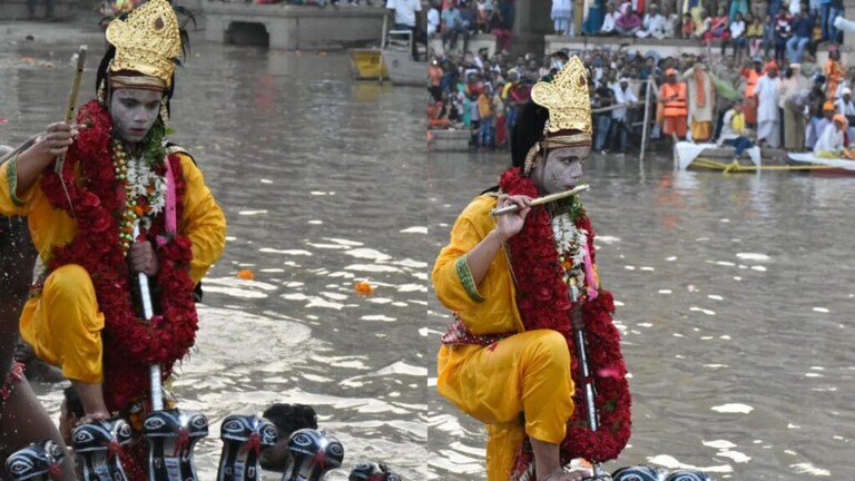 वाराणसी: तुलसी घाट पर नाग नथैया लीला का हुआ मंचन, देखने के लिए लोगों की उमड़ी भीड़ UP Tak