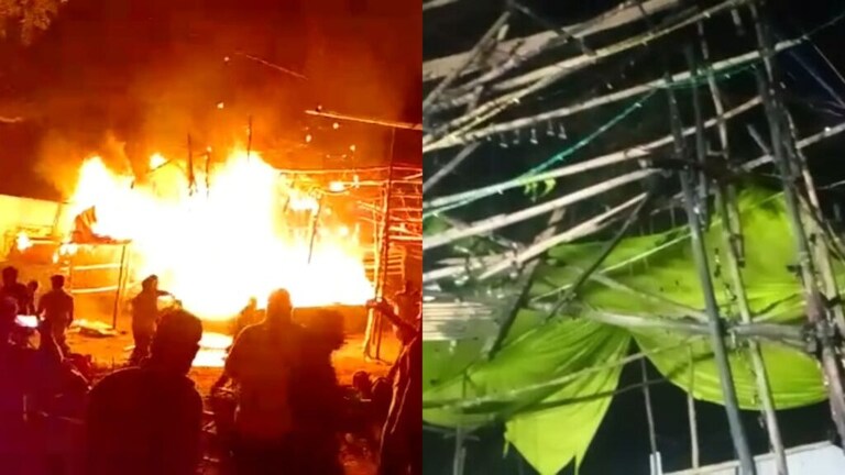 इटावा: लंका दहन के दौरान रामलीला मंच में लगी भीषण आग, मची भगदड़ UP Tak