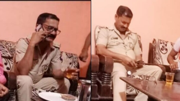 बदायूं: ऑन ड्यूटी दारोगा ‘शराब’ के साथ नजर आए, लाइन हाजिर हुए तो बोले- एप्पल जूस पी रहे थे UP Tak