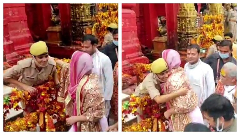 जब प्रियंका गांधी ने महिला सिपाही को गले से लगाकर थपथपाई पीठ UP Tak