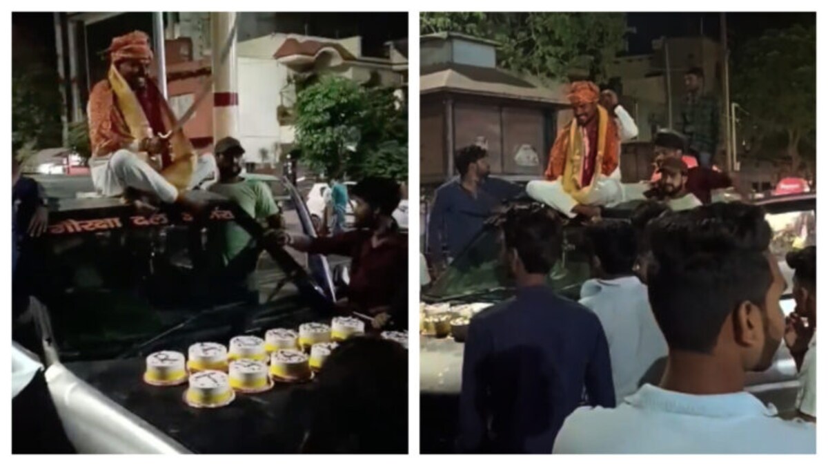 आगरा: कार की छत पर तलवार से काटे कई केक, खुद को बताते हैं गौ रक्षा वाले नेता, वीडियो वायरल UP Tak