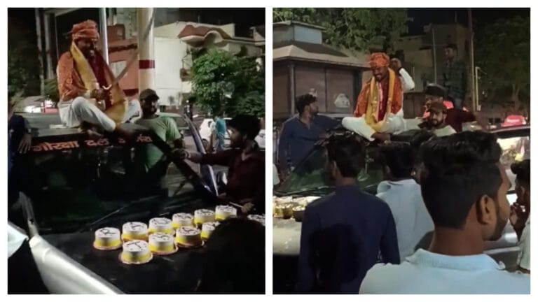 आगरा: कार की छत पर तलवार से काटे कई केक, खुद को बताते हैं गौ रक्षा वाले नेता, वीडियो वायरल UP Tak
